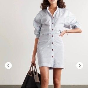 Nanushka Striped Button-Down Mini Dress